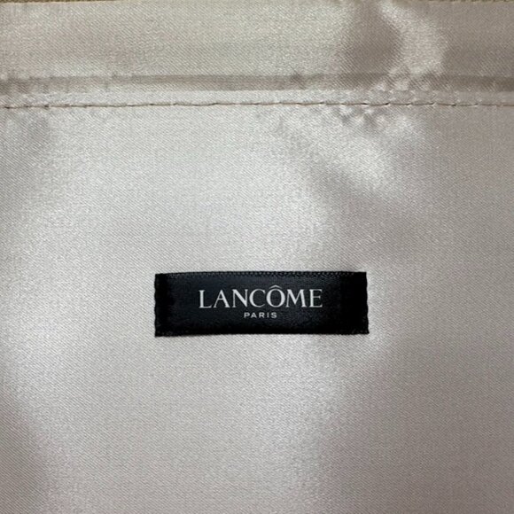 LANCOME Gold Cosmetic Travel Bag Rose Embossed Carry Case Vanity Organizer #3 - Picture 8 of 10